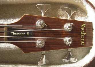 Thunder II fretless bass headstock
