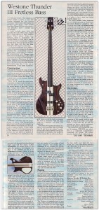 Thunder III fretless bass-1984